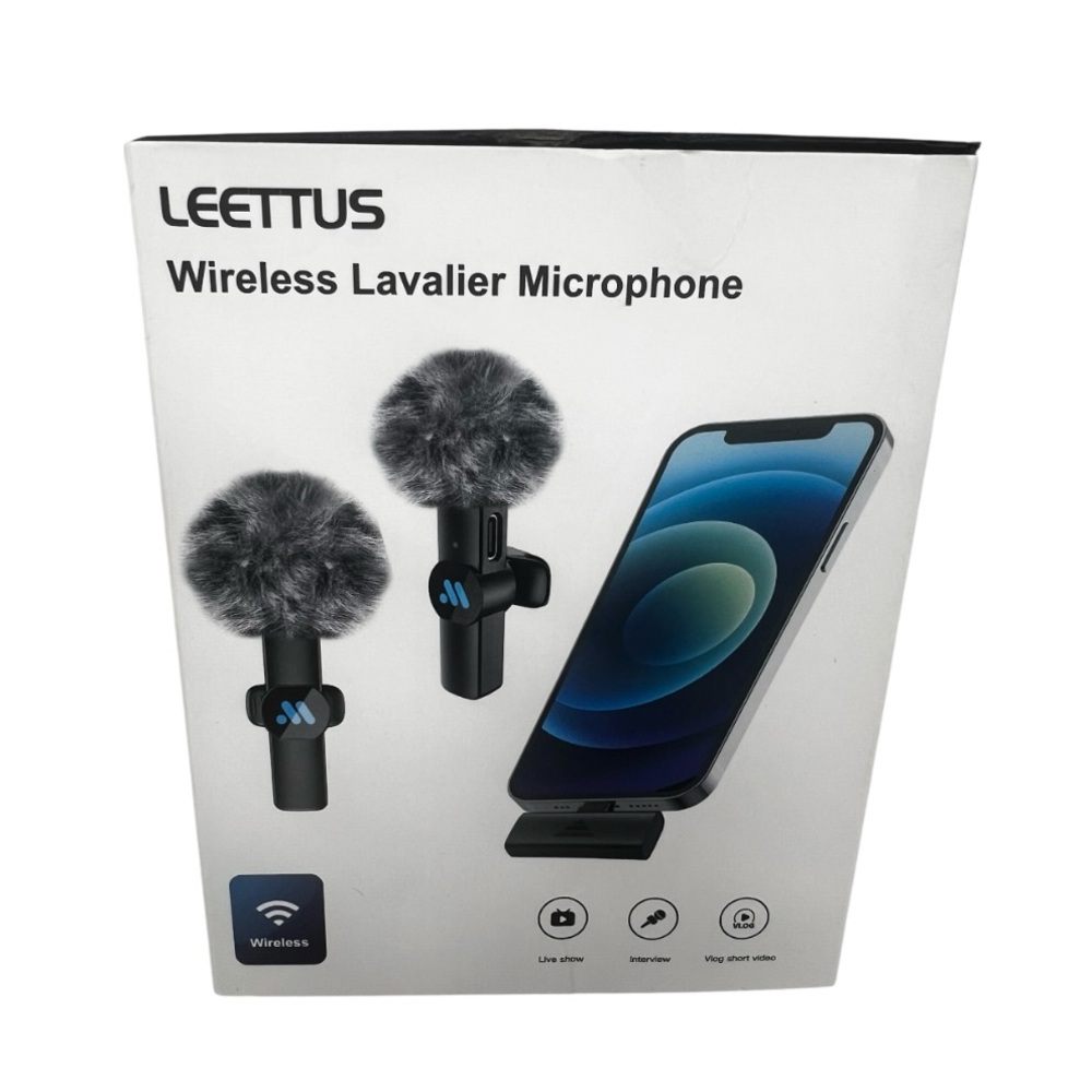 Leetus Wireless Lavalier Microphone Social Media Videos Interviews OPEN BOX